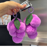 CUTE PLUSH DOLL PURPLE GRAPE CAR KEYCHAIN PENDANT_CWMM2483