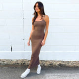 Solid Color Long Dress Comfortable Slip Dress
