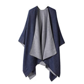 SOLID COLOR DOUBLE SIDED CAPE SHAWL OUTER CAPE_CWASC2131