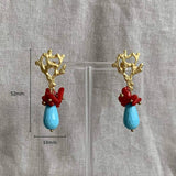 FASHION CORAL OCEAN STAINLESS EARRINGS_CWAJE4978