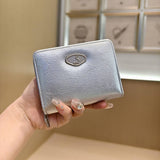Minimalist Crackle Bifold Wallet With Zipper_Cwab06218