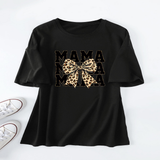 LEOPARD BOW PRINT T SHIRT LOOSE FIT FOR WOMEN_CWTTS1461