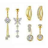 BUTTERFLY CZ BELLY BUTTON RING BODY PIERCING_CWMM9178