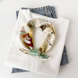 SILK SQUARE SCARF ELEGANT CHINESE FLORAL PRINT_CWASC0814
