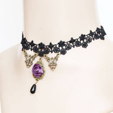 HALLOWEEN LACE NECKLACE NECK CHAIN SHORT NECKLACE_CWMM0161
