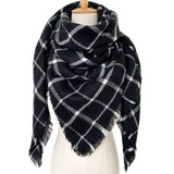 SOFT CHUNKY CHECKED GIANT SCARVES SHAWL CAPE_CWASC0107