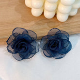 HANDMADE LACE ROSE STUD EARRINGS SWEET MINIMAL_CWMM6279