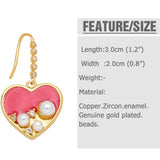 RETRO COLORED HEART SHAPED PEARL EARRINGS_CWAJE1019