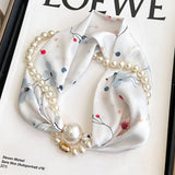 Pearl Magnetic Skinny Silk Neck Scarf_Cwasc03931