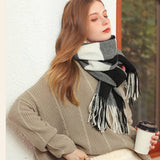 PLAID FAUX CASHMERE SCARF THICK WARM NECK WRAP_CWASC0242