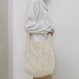 Cwab4573_Solid Knit Twist Vintage Tote Crossbody Bag