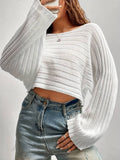 Versatile Solid Color Loose Knitted Sweater