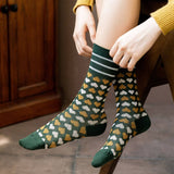 Vintage Love Print Mid-Tube Socks For Women_Cwms0409
