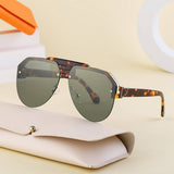 FASHION HALF FRAME TOAD ANTI ULTRAVIOLET SUNGLASSES_CWASG073