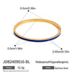 Titanium Steel Enamel Clasp Bracelet, Luxury Style
