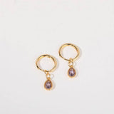 COLORFUL BIRTHSTONE EARRINGS TEARDROP EARRINGS_CWMM5519
