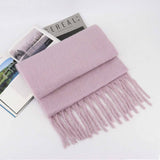 THICK MOHAIR SCARF WINTER TASSEL WRAP FOR WOMEN_CWASC1099