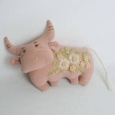 HAND EMBROIDERED ROSE BUFFALO PLUSH CHARM_CWMM6022