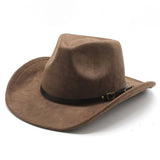 Western Cowboy Hat Brown Jazz Hat Felt Hat_Cwah2497