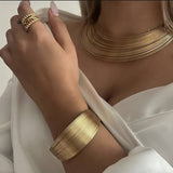 DESIGNER NICHE NECKLACE FOUR PIECE METAL NECKLACE_CWMM3248