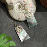 FASHIONABLE BLACK SHELL TRAPEZOID EARRINGS_CWMM4269