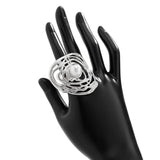 IRREGULAR GEOMETRIC ELLIPSE ALLOY WINDING RING_CWMM3229