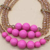 CRYSTAL ACRYLIC COLORFUL BEADS MULTI LAYER NECKLACE_CWMM4908