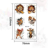 KIDS CARTOON ANIMAL TATTOO STICKERS SET WATERPROOF_CWMM8352
