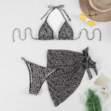 PRINTED PUSH UP SEXY BIKINI THREE PIECE SWIMSUIT_CWMW0727