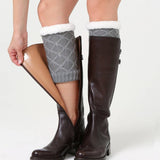 Winter Knee Pads Diamond Grid Plus Fleece Socks_Cwms0760