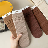 SOLID COLOR RETRO WARM MID CALF SOCKS_CWMS1053