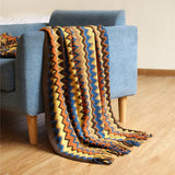 KNITTED STRIPED SOFA BLANKET BLANKET_CWMM0185