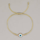 Bohemian Style Gold Bead Glass Eye Bracelet_Cwmm3869
