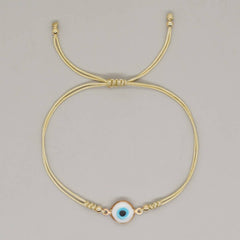 Bohemian Style Gold Bead Glass Eye Bracelet_Cwmm3869