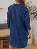 Single-row multi-button denim dress