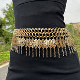 LAYERED GOLD LEAF TASSEL HANFU WAIST CHAIN_CWMM6416