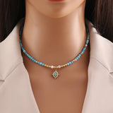 FASHIONABLE NATURAL STONE BEADED NECKLACE_CWAHA0883