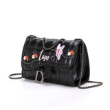 Black Clutch Chain Crossbody Shoulder Bag_Cuab0181