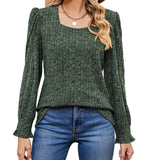 Womens Woolen Pit Strip Long Sleeve T-Shirt