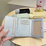 Velvet Mini Trifold Wallet With Pom Pom Charm_Cwab06225