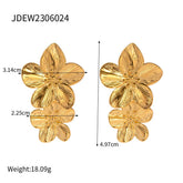 PERSONALIZED DOUBLE FLOWER STAINLESSSTEEL EARRINGS_CWASC1648