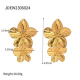 PERSONALIZED DOUBLE FLOWER STAINLESSSTEEL EARRINGS_CWASC1648