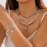 BEADED NECKLACE WITH STAR SHAPED PENDANT TASSELS_CWAJE1158