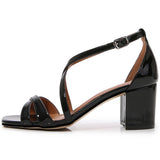 SQUARE TOE CROSS STRAP CHUNKY HIGH HEELS_CWSHH0118