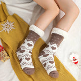 LOVE HEART FLOOR SOCKS FUZZY INDOOR SLIPPER SHOES_CWMS0726