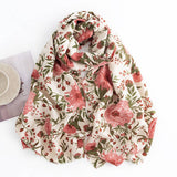 FLORAL PRINT LONG FAUX CASHMERE SCARF WARM SHAWL_CWASC0441