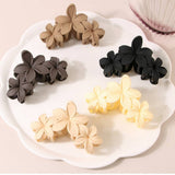 Cwaha07445_3 Flowers Matte Petal Hair Claw Clip For Women
