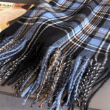 Vintage Plaid Winter Cashmere Feel Tassel Scarf_Cwasc03261