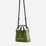 Triangular Foldin Bag Multi-Color Stitching Handbag_Cwab1939