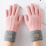 Women Warm And Cold Knitted Gloves_Cwag0030